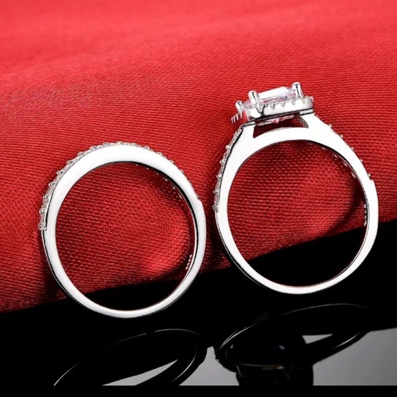 NEW 925 STERLING SILVER DIAMOND CUSHION RING, CUTE RING, SHINY RING. - Picture 6 of 6